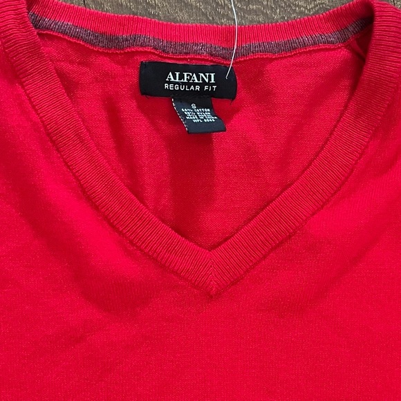 NWT Alfani Mens red v-neck sweater Sz small - Picture 2 of 6